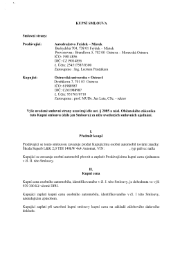 Prodávající: Autodružstvo Frýdek - Místek