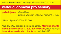 vedoucí domova pro seniory