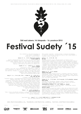 Ústí nad Labem, 14. listopadu - 16. prosince 2015 Festival Sudety ´15