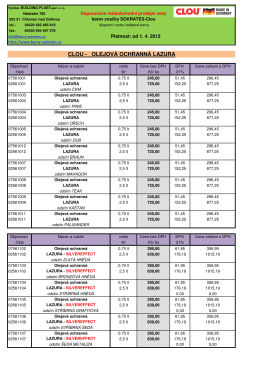 CENÍK 2015 CLOU - Doporučené prodejní ceny