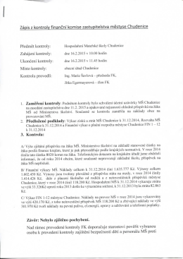 Finančn&iacute; v&yacute;bor - kontrola hospodařen&iacute; M&Scaron; Chudenice