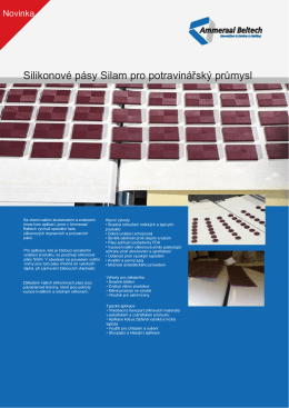 Silikonové pásy Silam pro potravinářský průmysl