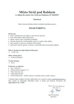 Město Str&aacute;ž pod Ralskem &bdquo;