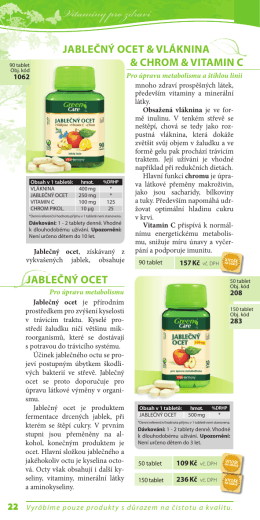 jaBLeČný oCet jaBLeČný oCet & VLáknina & ChRom & Vitamin C