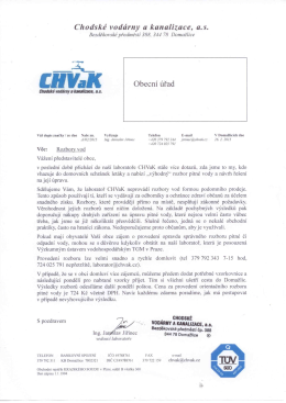 Chodské vodárny a kanalizace, a.s.