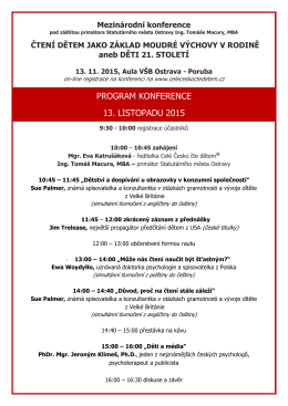 program konference 13. listopadu 2015
