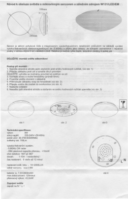 Návod k obsluze svítidla s mikrovlnným senzorem a záložním