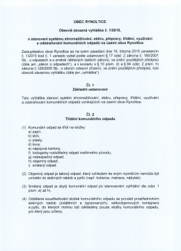 OBEC RYNOLTICE Obecně z&aacute;vazn&aacute; vyhl&aacute;&scaron;ka č. &ldquo;2015, o stanoven&iacute;