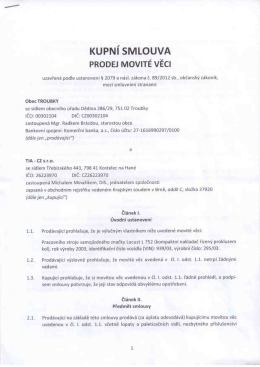 Kupní smlouva - TIA CZ s.r.o