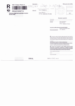 300 71 Depo Plzeň 71 n Odesrlatelz z _ &iacute; &iacute; i M&iacute;sto pro