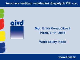 Work ability index jako způsob zjišťování vzdělávacích potřeb v