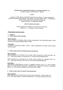 Pozv&aacute;nka (953 kB, PDF) - Vodovody a kanalizace Břeclav