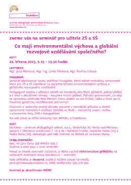 Více informací na letáčku.