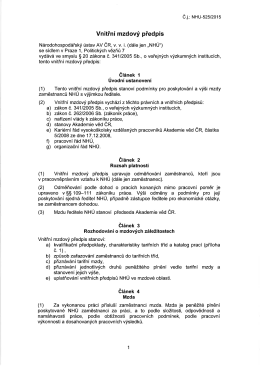 Vnitřn&iacute; mzdov&yacute; předpis - N&aacute;rodohospod&aacute;řsk&yacute; &uacute;stav AV ČR, v. v. i.