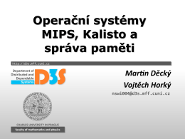 Operační systémy MIPS, Kalisto a správa paměti Operační systémy
