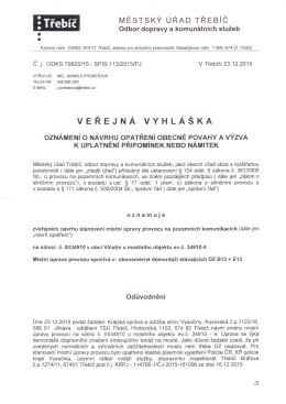 Veřejn&aacute; vyhl&aacute;&scaron;ka