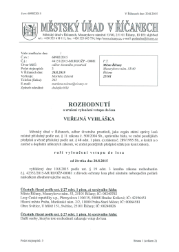 Veřejná vyhláška