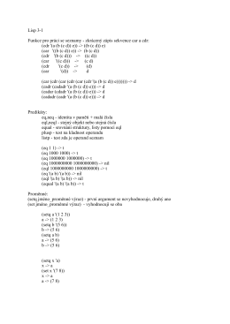Lisp 3-1 Funkce pro práci se seznamy