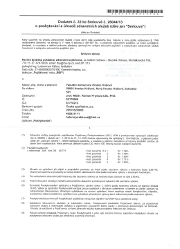 Dodatek 33 Fakultní nemocnice Hradec Králové