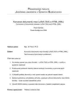 Konverze dokumentů mezi LaTeX (TeX) a HTML (XML)