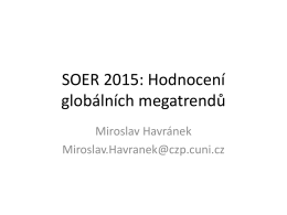 M.Havránek, COŽP: Hodnocení globálních megatrendů