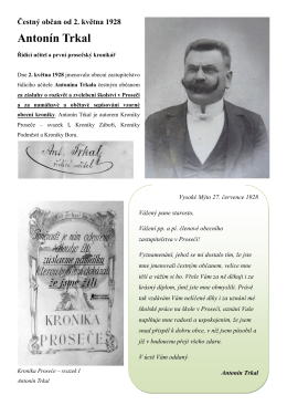 Čestný občan od 2. května 1928 Antonín Trkal