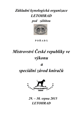 Propozice MČR knírači 2015