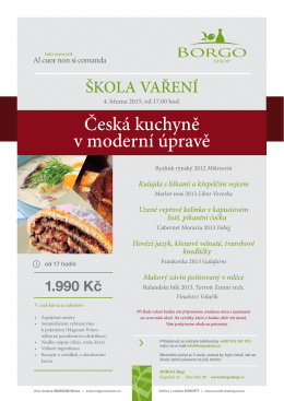 Česká kuchyně v moderní úpravě