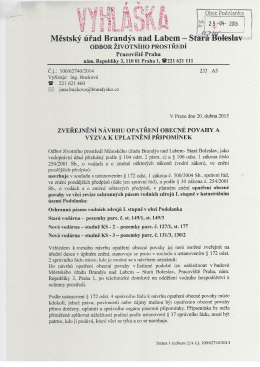 Veřejná vyhláška - návrh opatření obecné povahy ve věci revize