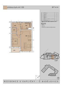 A13 půdorys bytu M1:100 BYT A14