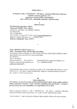 přístavba výtahu pav 22 - RENOVA OPAVA s.r.o Dodatek č. 1