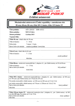 ZU MMČR v motokrosu juniorů Nov&aacute; Paka 1.5.2015