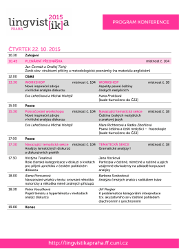 Program konference - Lingvistika Praha