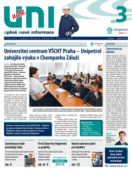 Univerzitní centrum VŠCHT Praha – Unipetrol zahájilo výuku v