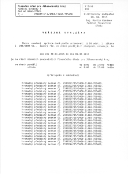 Čj .: 2240091/15/3000-11460-705400 Elekt ronicky podepsáno