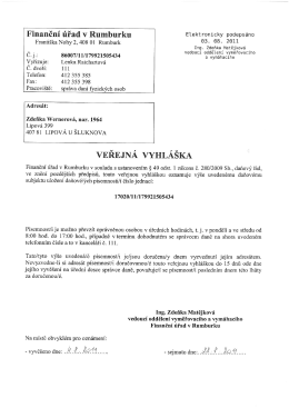 Finanční úřad V Rumburku Elektronicky podepsáno