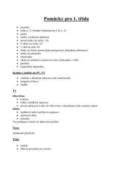 Seznam potřeb pro žáka 1. ročníku