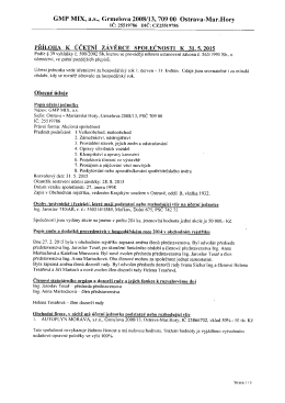Účetní závěrka za r.2014 k 31.5.2015