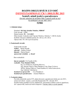 rozpis drezurních závodů infiniti šampionát čr v drezuře 2015