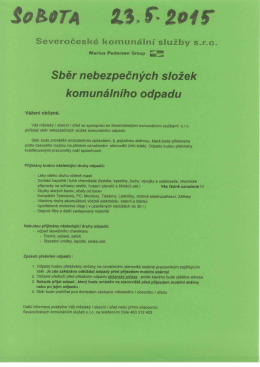 Detailní informace k plánovanému sběru