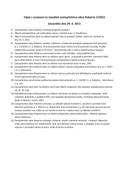 Výpis z usnesení ze zasedání zastupitelstva obce Rokytno 3/2015