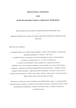 Memorandum o spolupr&aacute;ci