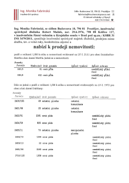 Il Ing. Monika Fabrinsk&aacute; S&iacute;dlo: Budovcova 1.0, 796 01 Prostějov Ě