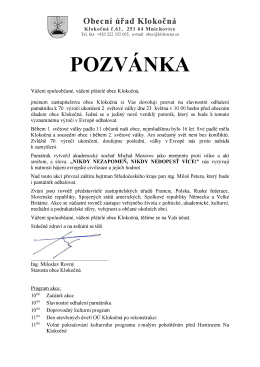 POZV&Aacute;NKA - Klokočn&aacute;