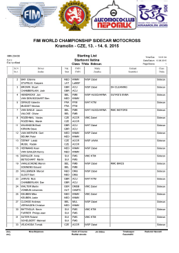 CZE, 13. - 14. 6. 2015 FIM WORLD CHAMPIONSHIP SIDECAR