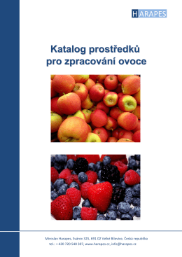 Katalog prostředků pro zpracování ovoce