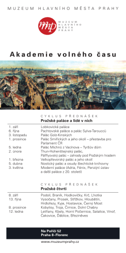 Tisková zpráva ke stažení - Muzeum hlavního města Prahy