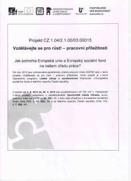 Projekt CZ.1.04/2.1.00/03.00015