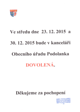 DOVOLEN&Aacute;. - Podolanka