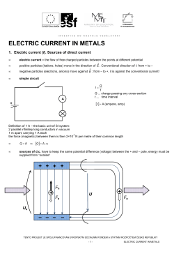 ELECTRIC CURRENT IN METALS